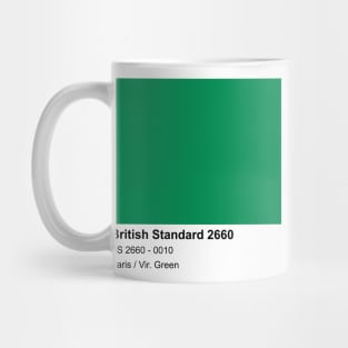 Paris / Vir. Green British Standard 0010 Colour Swatch Mug